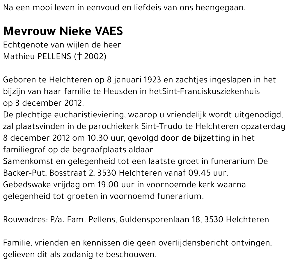 Nieke VAES