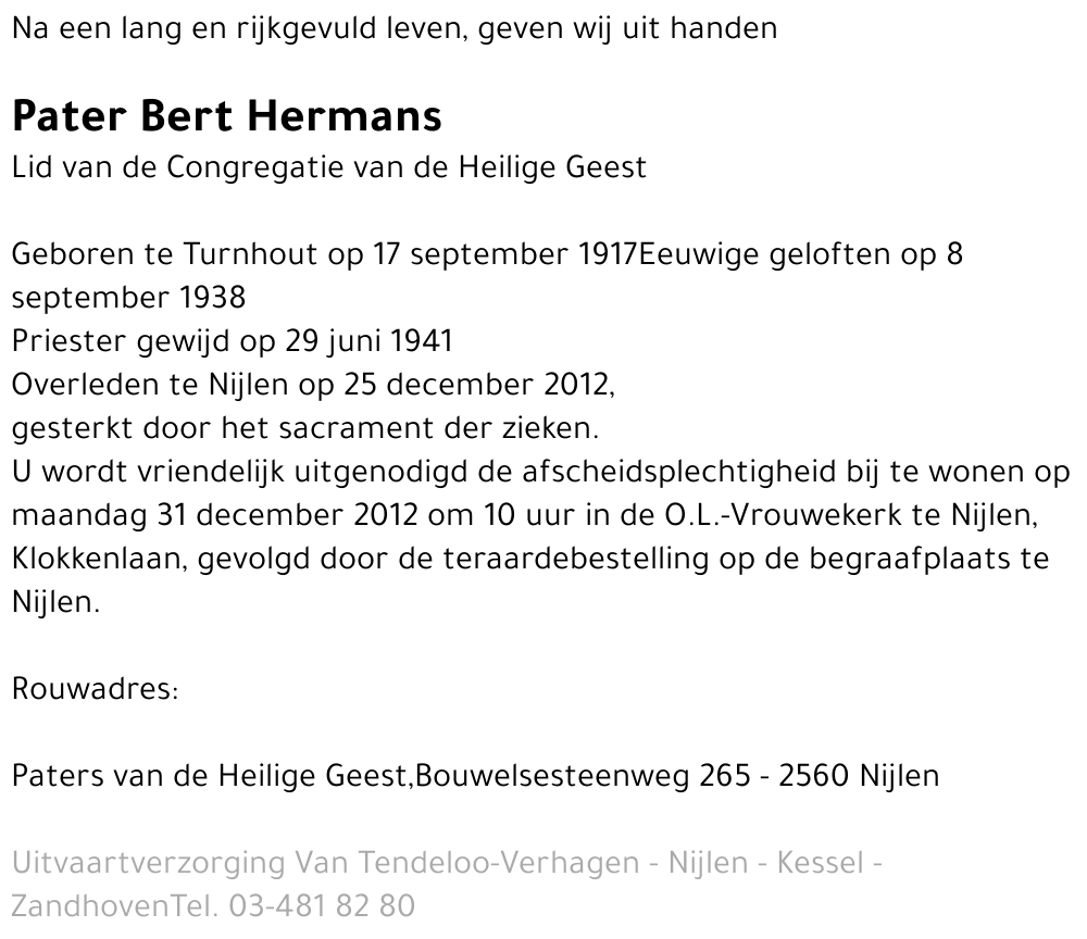 Pater Bert Hermans