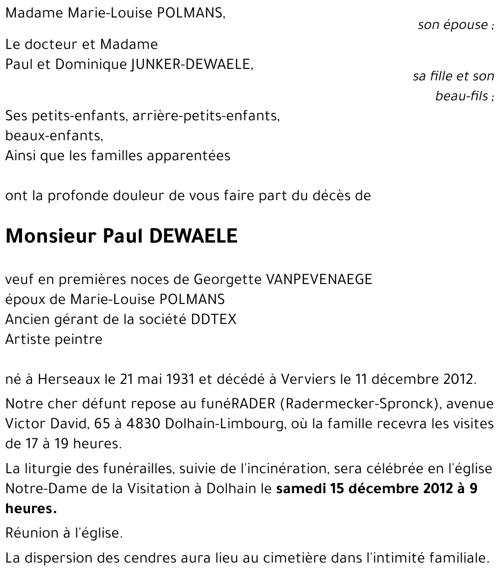 Paul DEWAELE