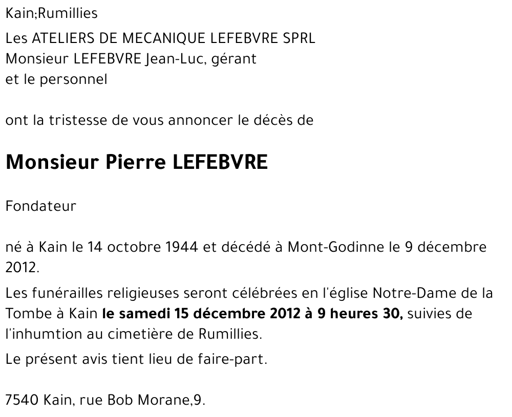 Pierre LEFEBVRE
