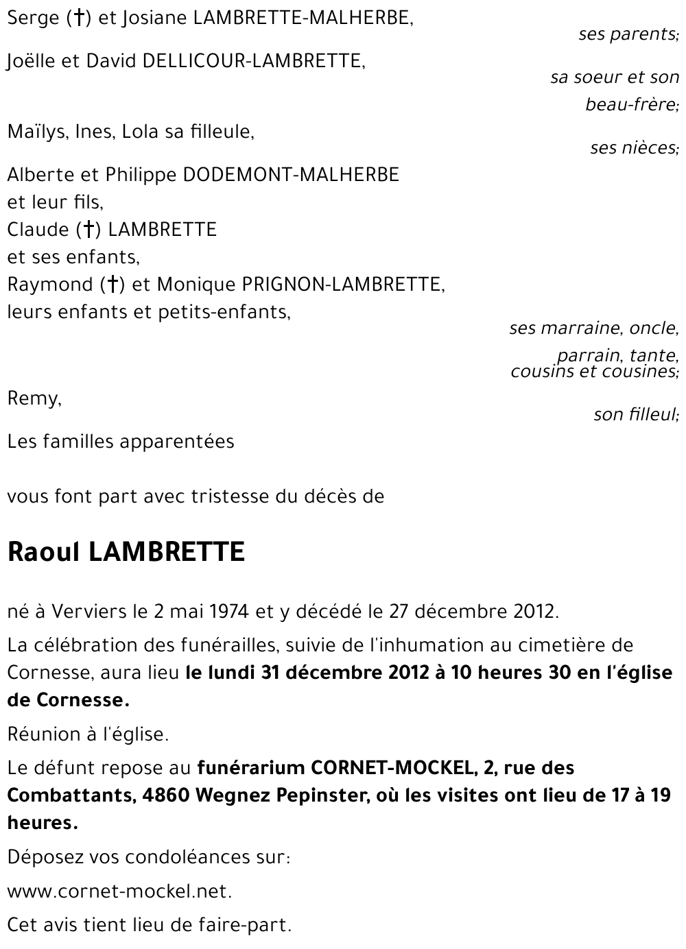 Raoul LAMBRETTE