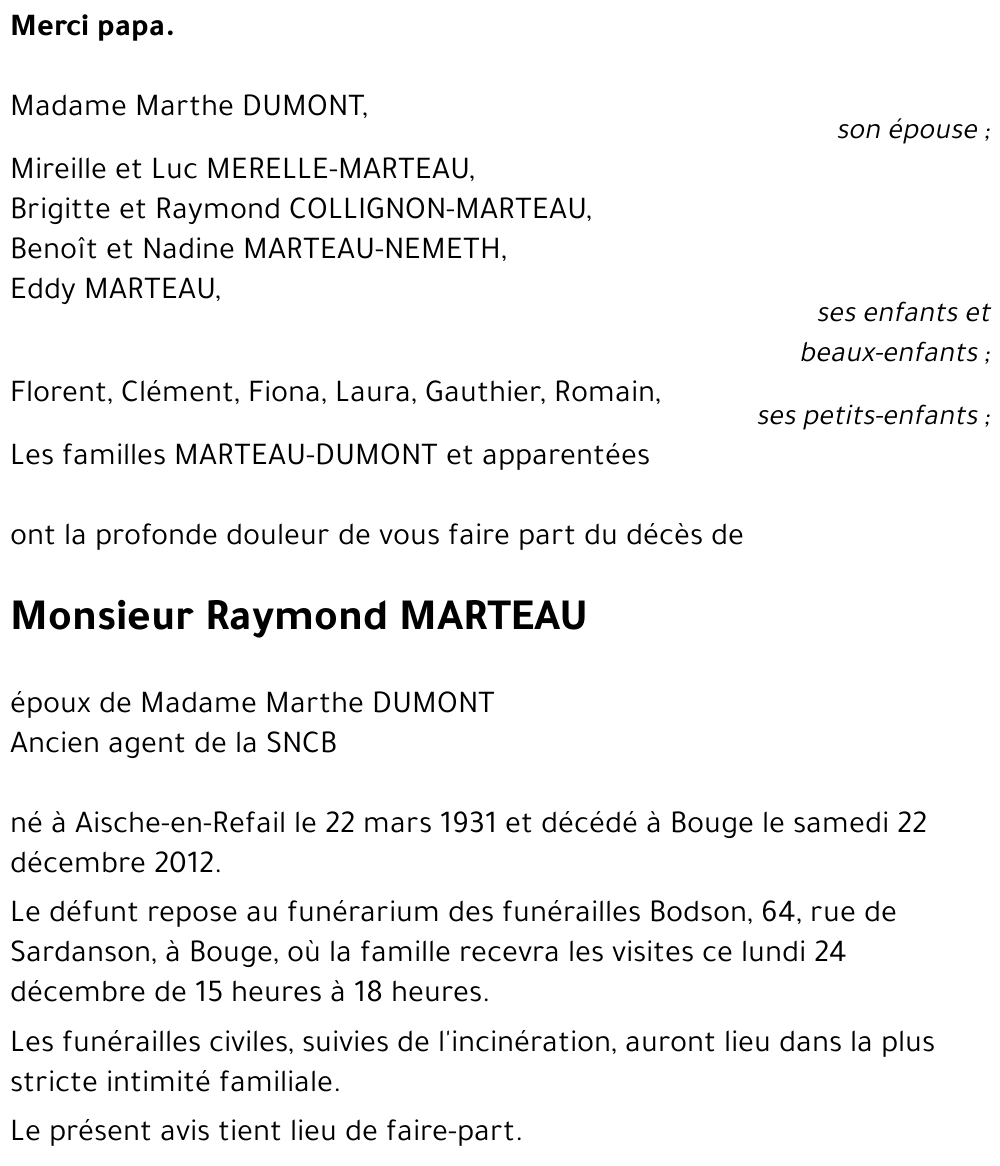 Raymond MARTEAU