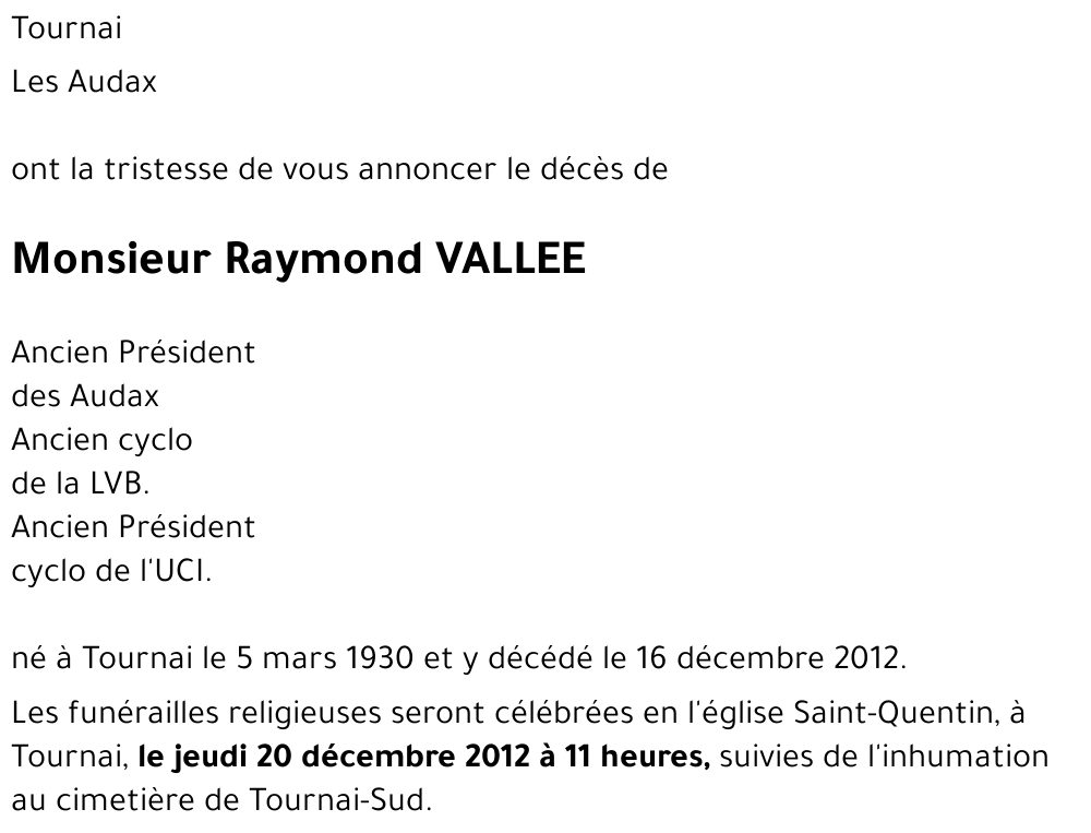 Raymond VALLEE