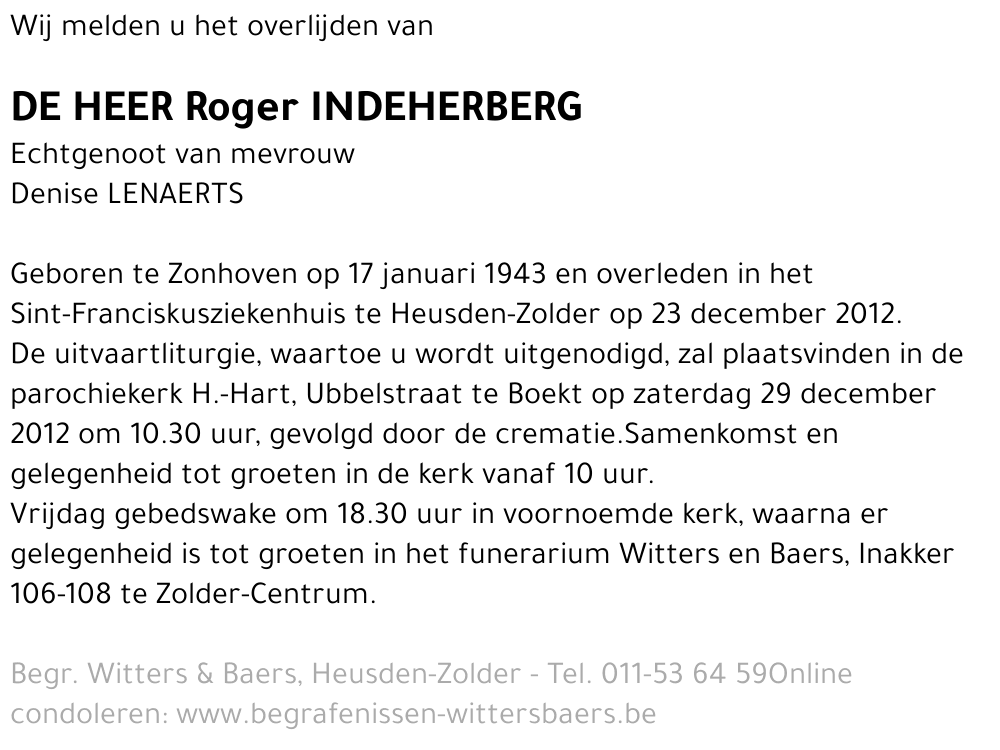 Roger Indeherberg