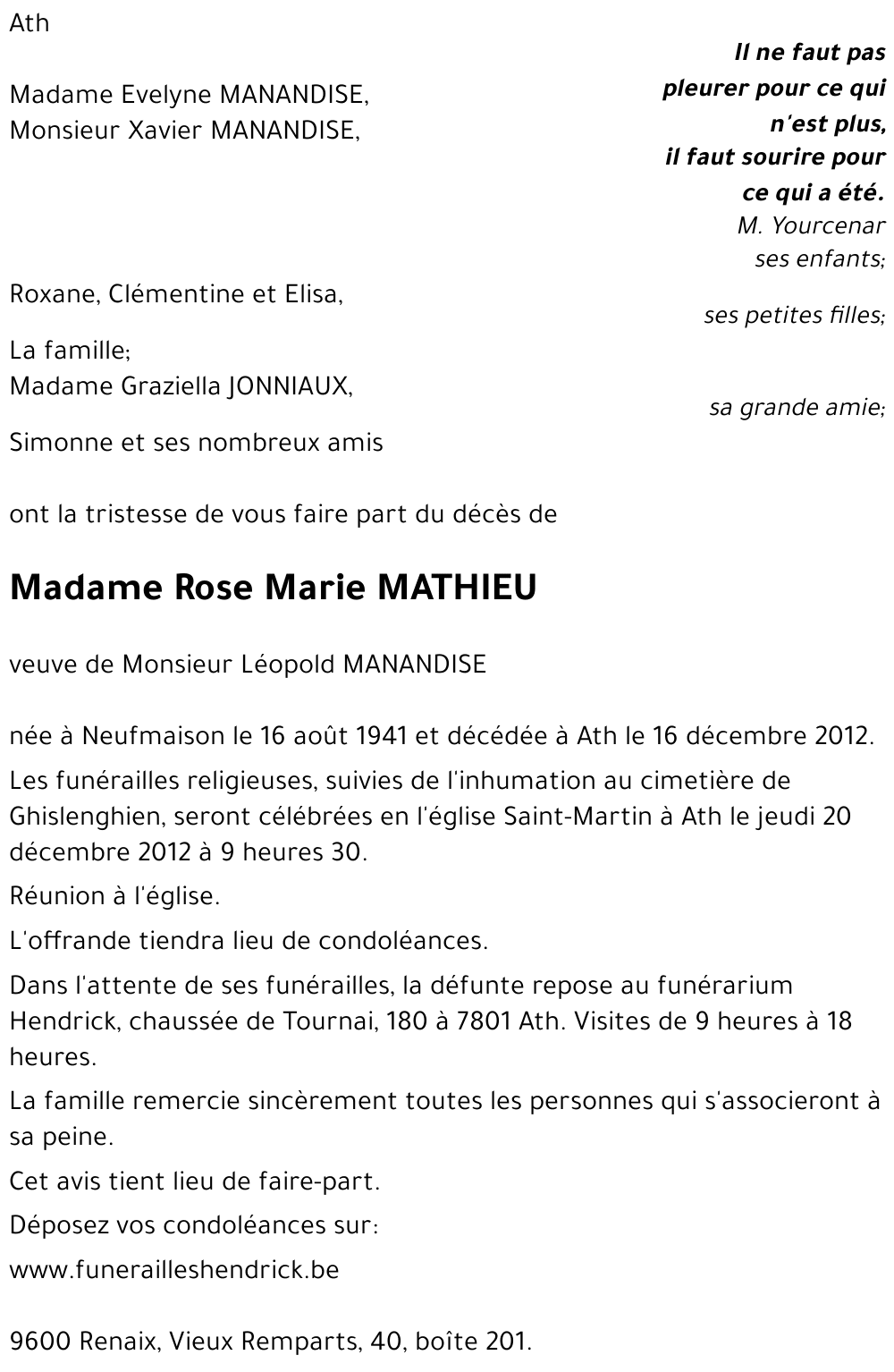 Rose Marie MATHIEU