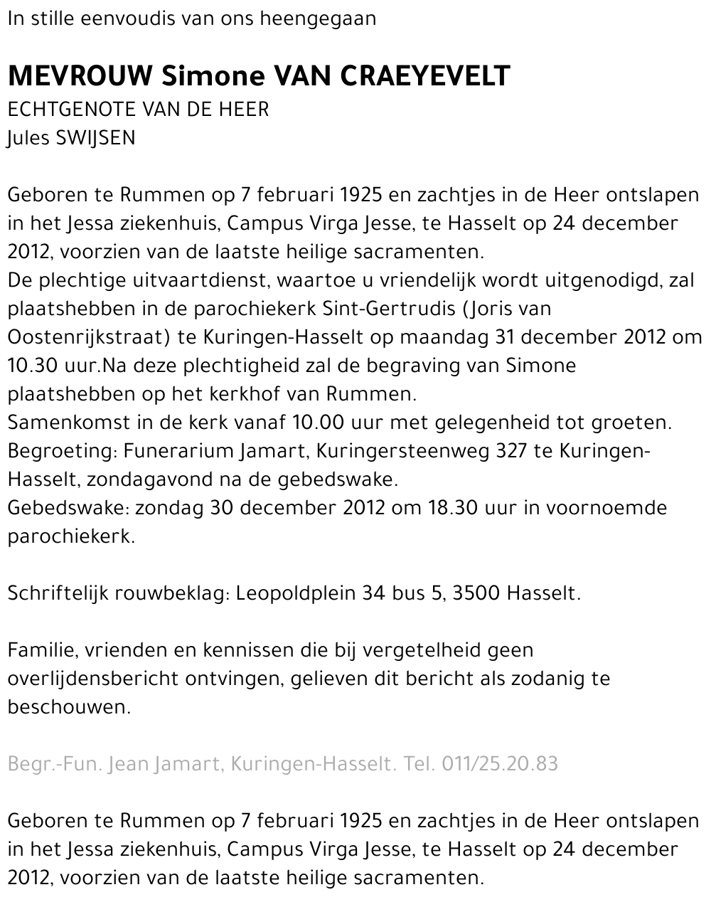 Simone Van Craeyevelt