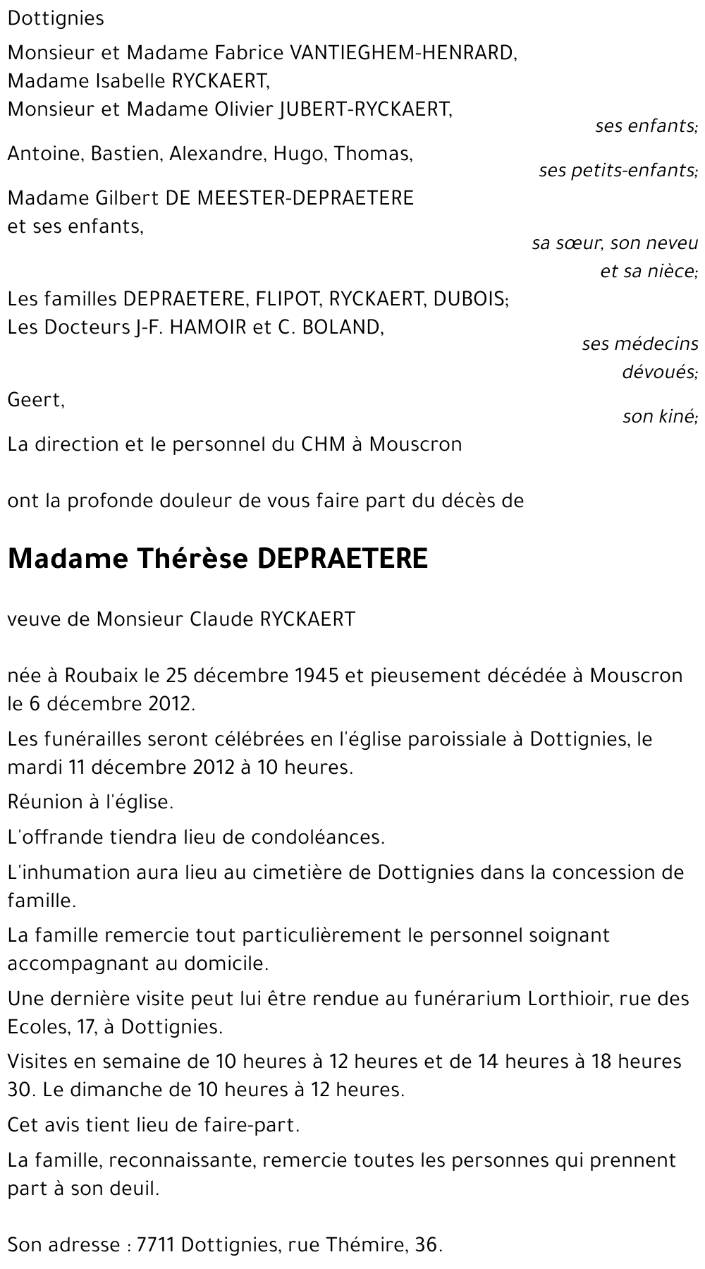 Thérèse DEPRAETERE