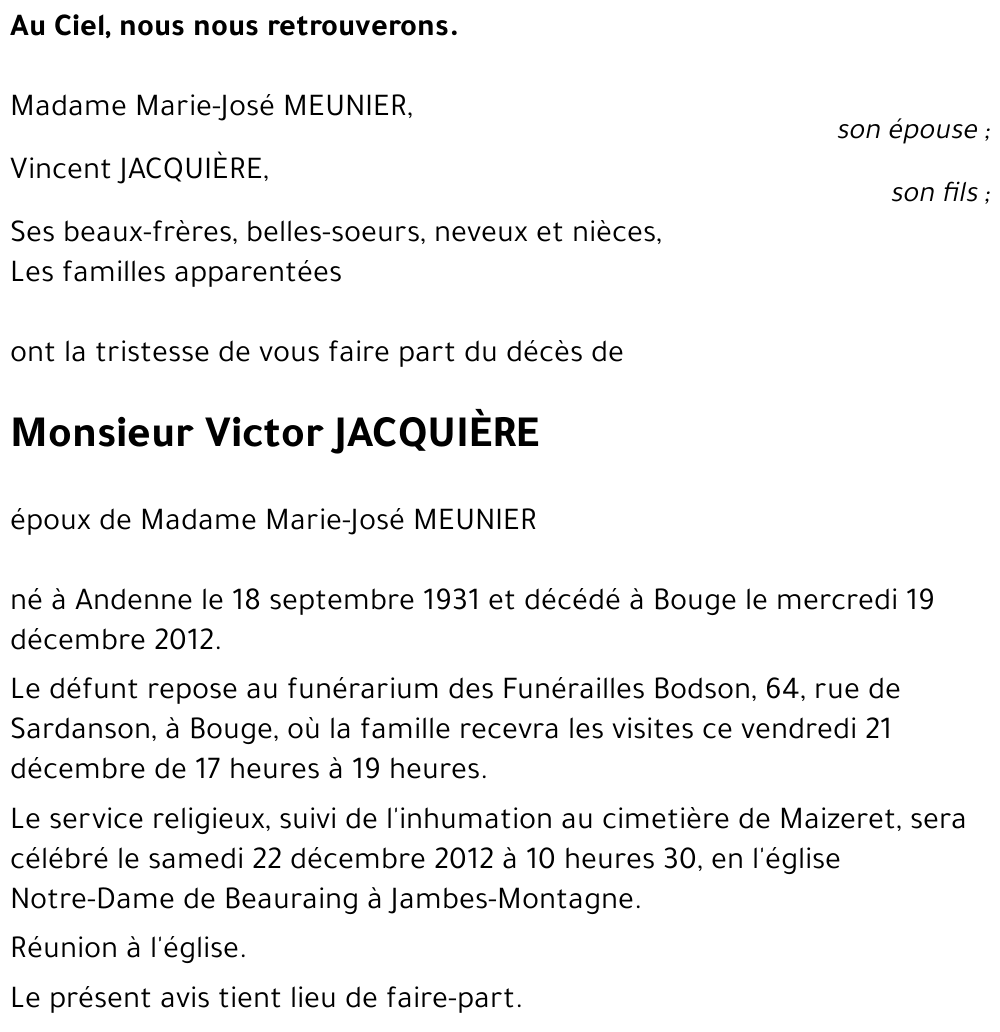 Victor JACQUIÈRE