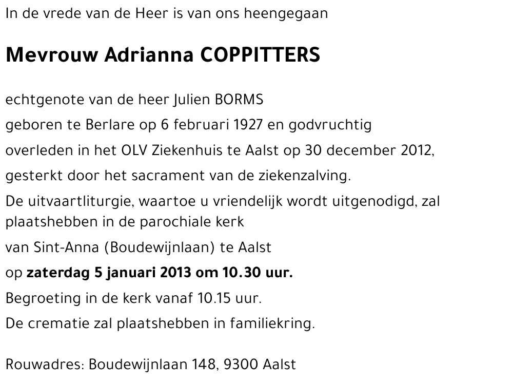 Adrianna COPPITTERS