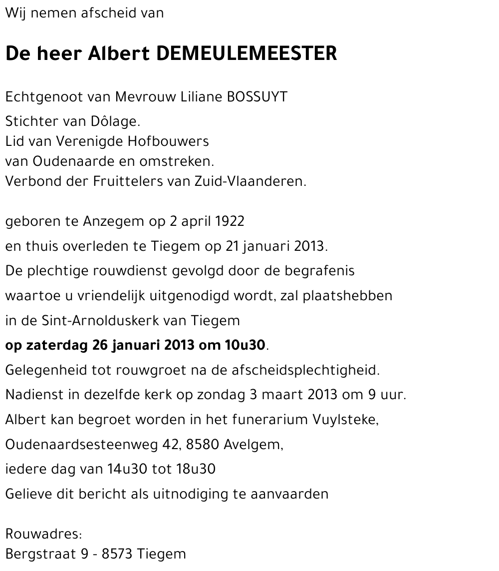 Albert DEMEULEMEESTER