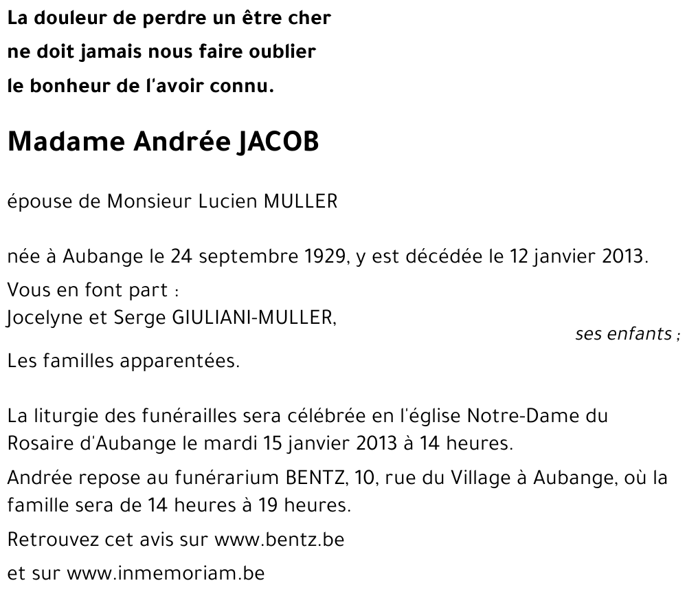 Andrée JACOB