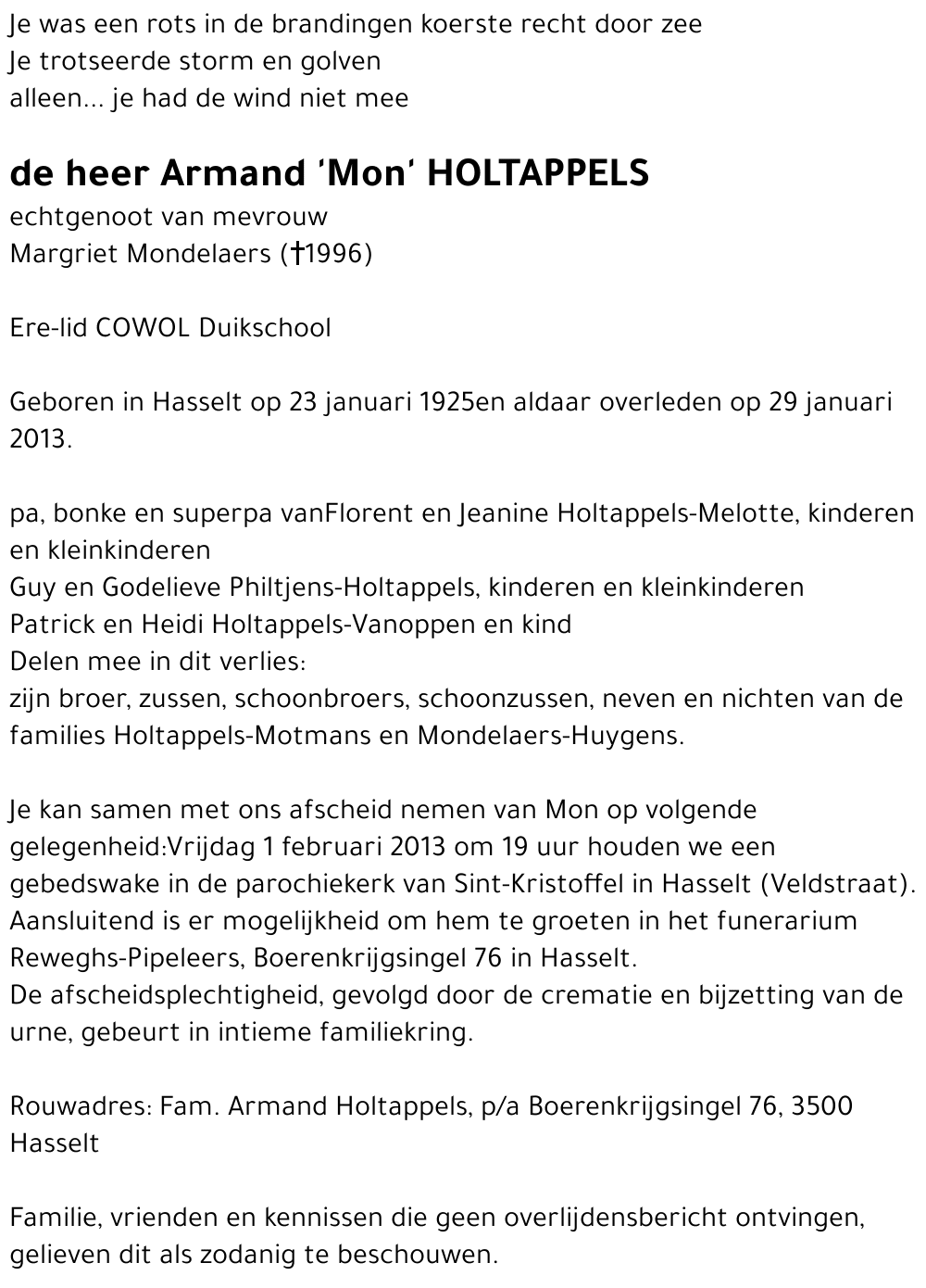 Armand 'Mon' Holtappels