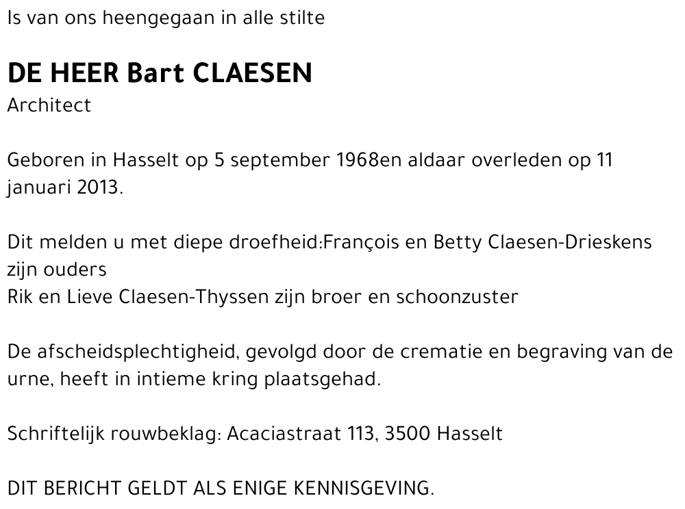 Bart Claesen