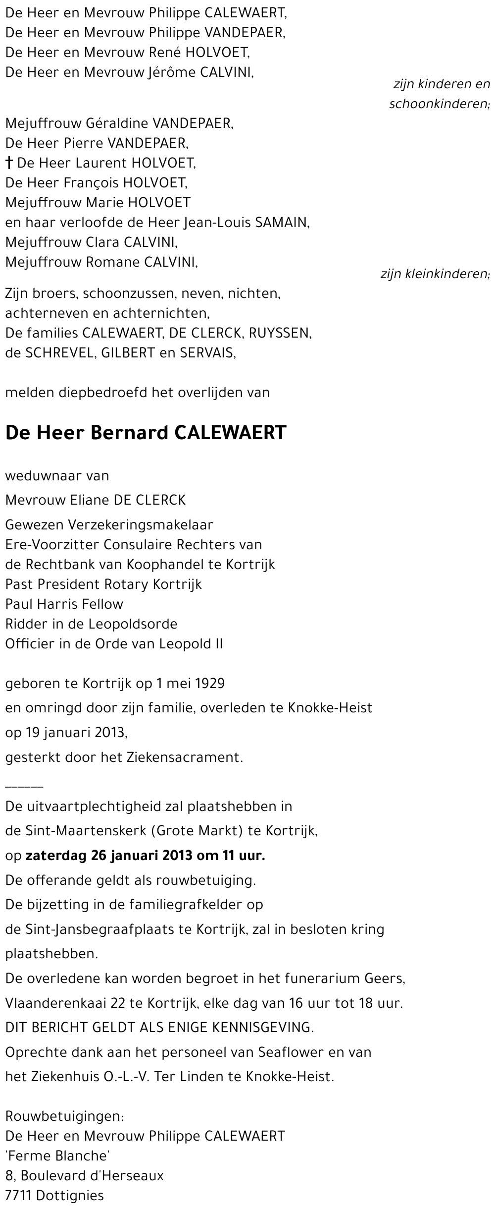 Bernard CALEWAERT