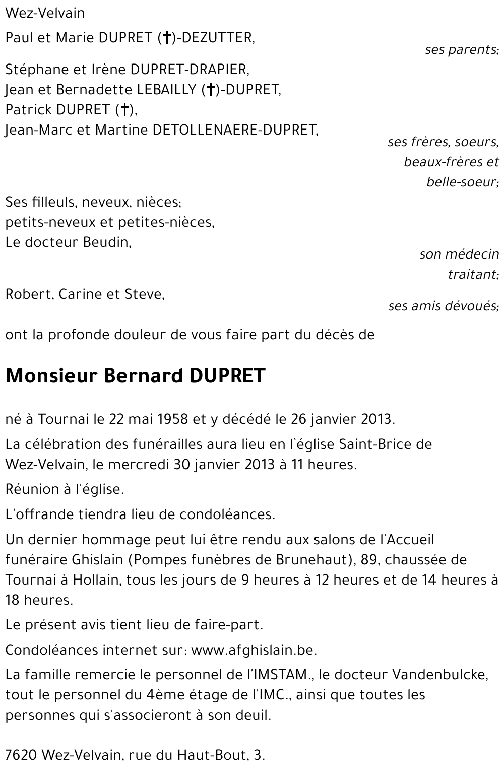 Bernard DUPRET
