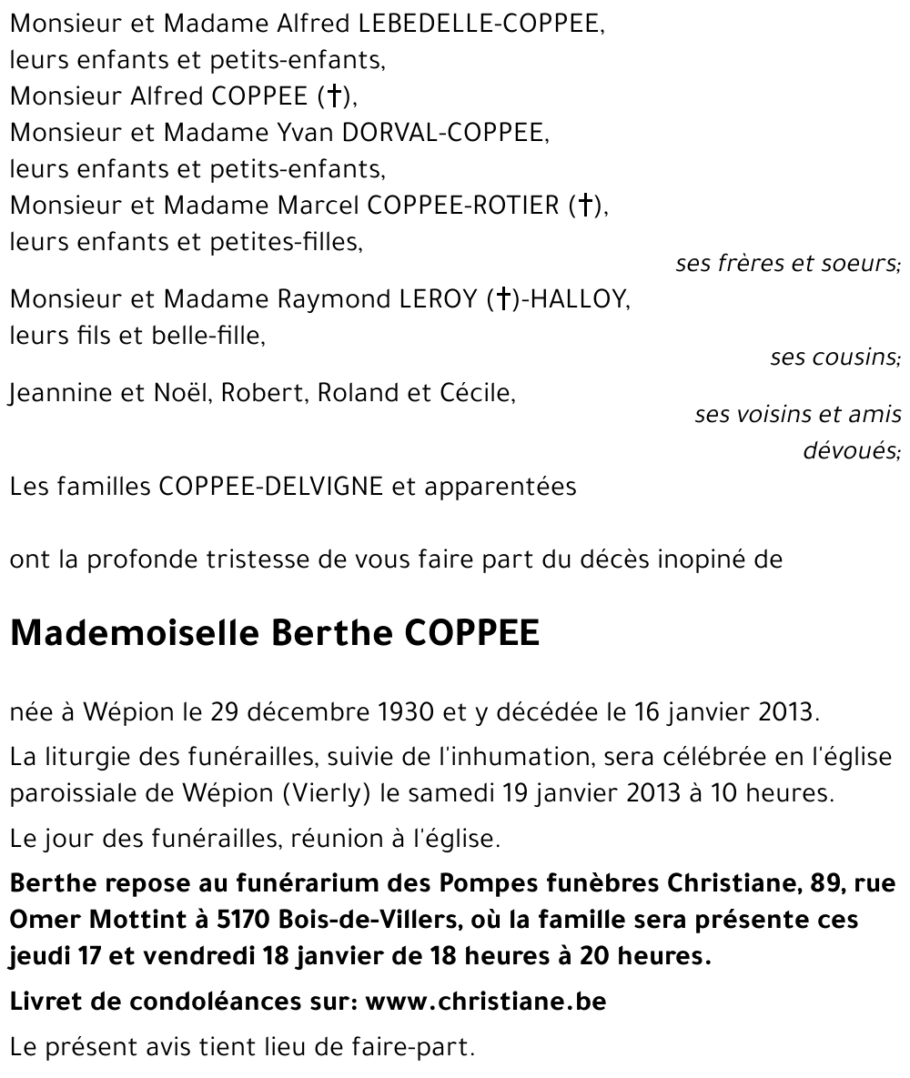 Berthe COPPEE