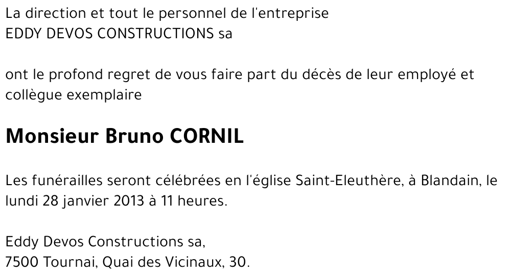 Bruno CORNIL