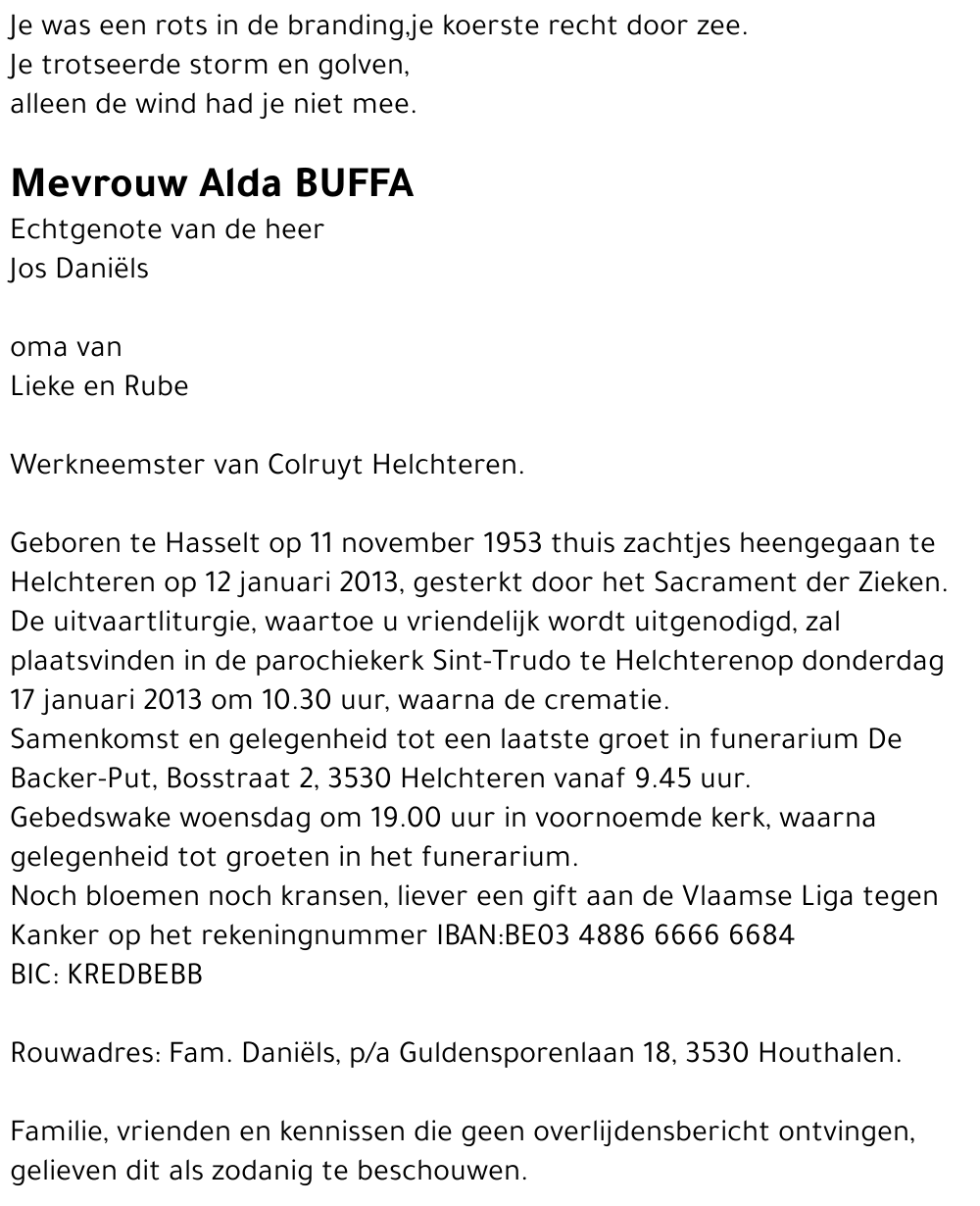 BUFFA Alda