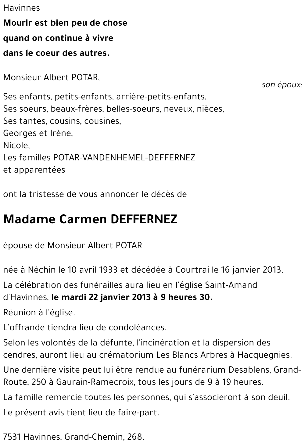 Carmen DEFFERNEZ