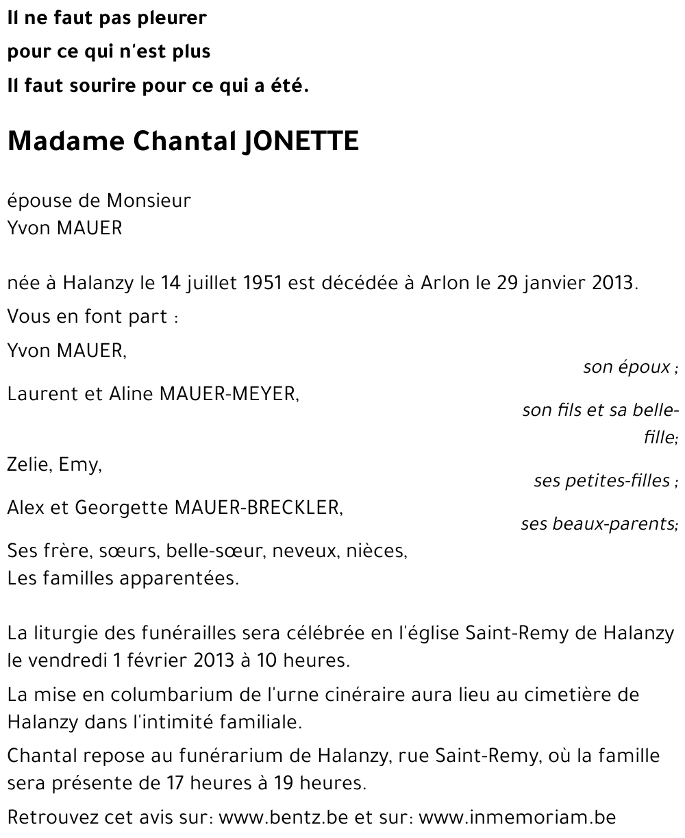 Chantal JONETTE