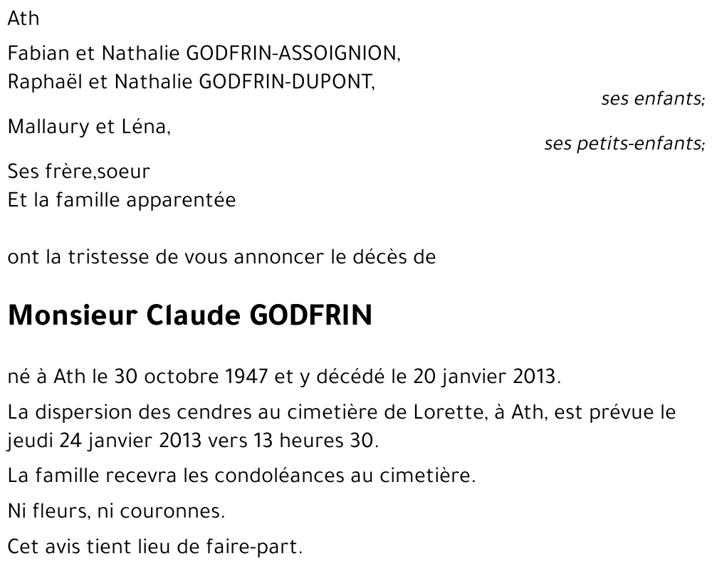 Claude GODFRIN