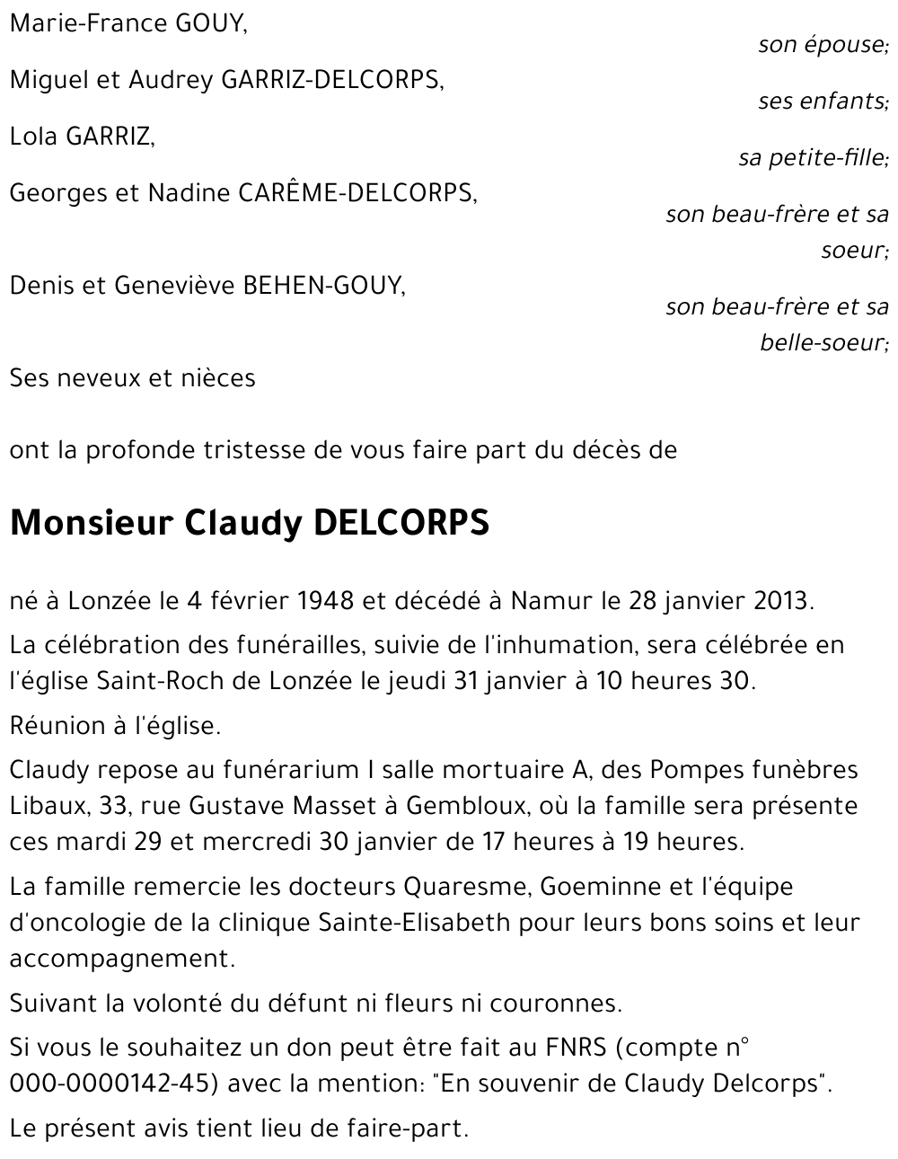 Claudy DELCORPS