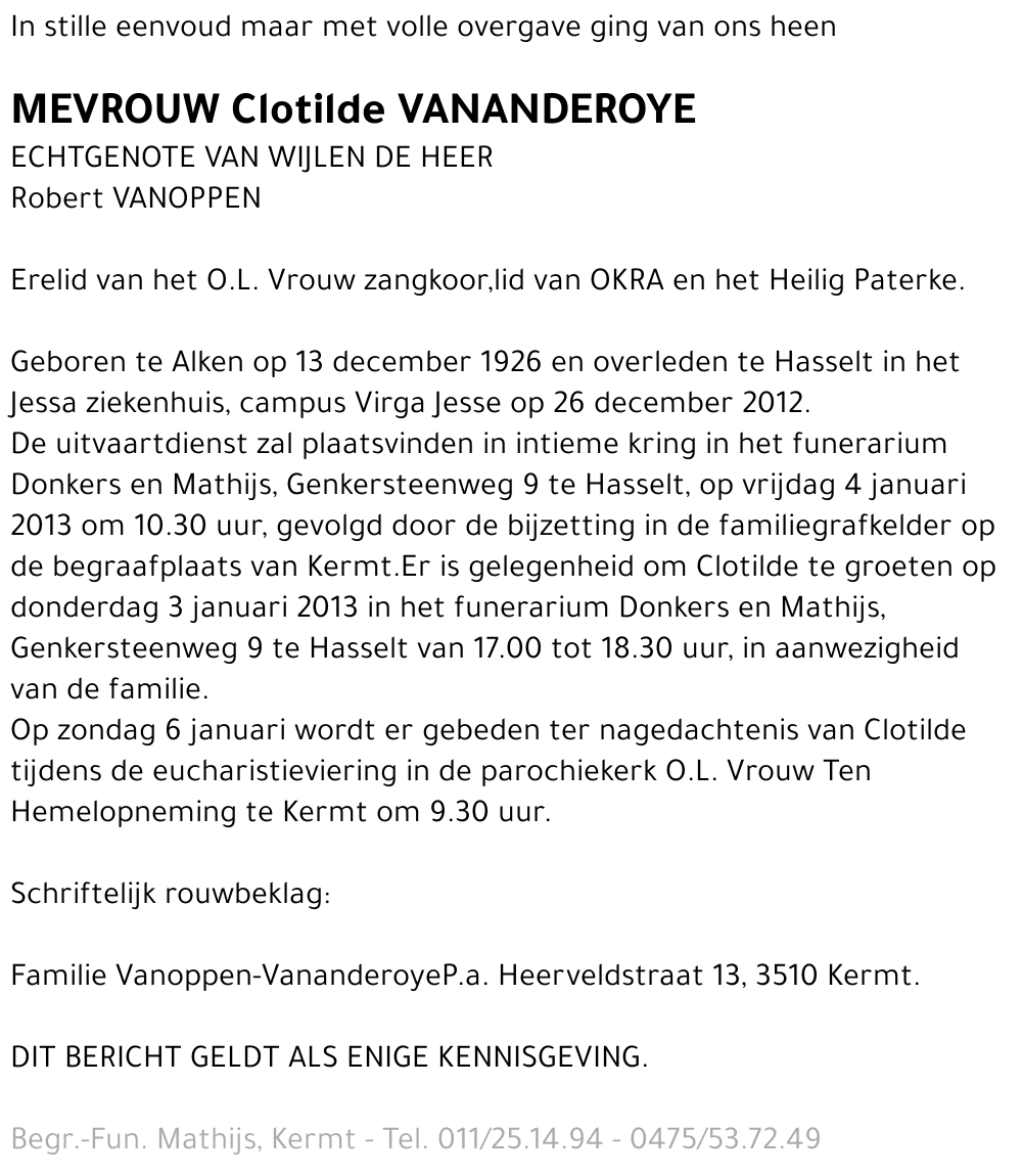 Clotilde Vananderoye