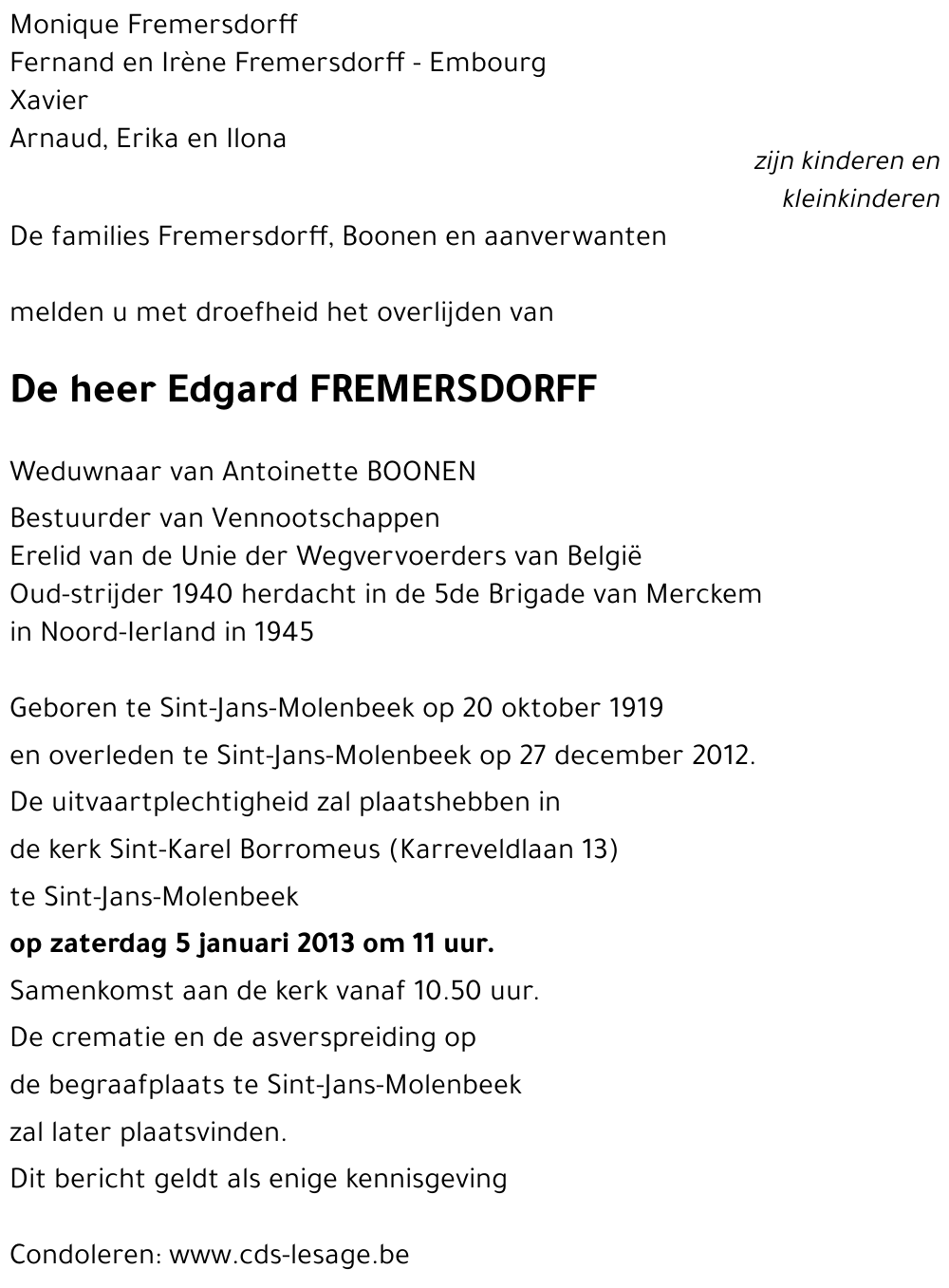 Edgard FREMERSDORFF