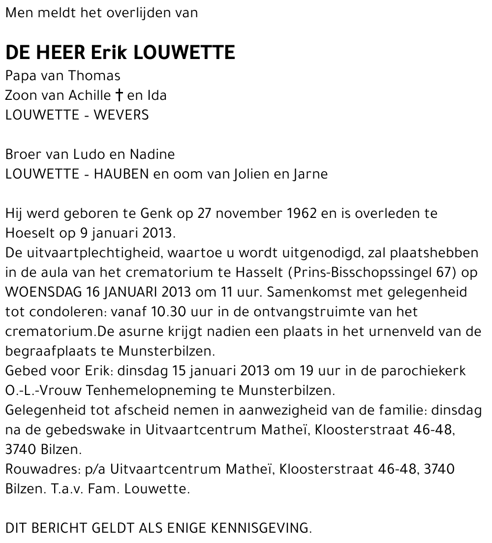 Erik LOUWETTE