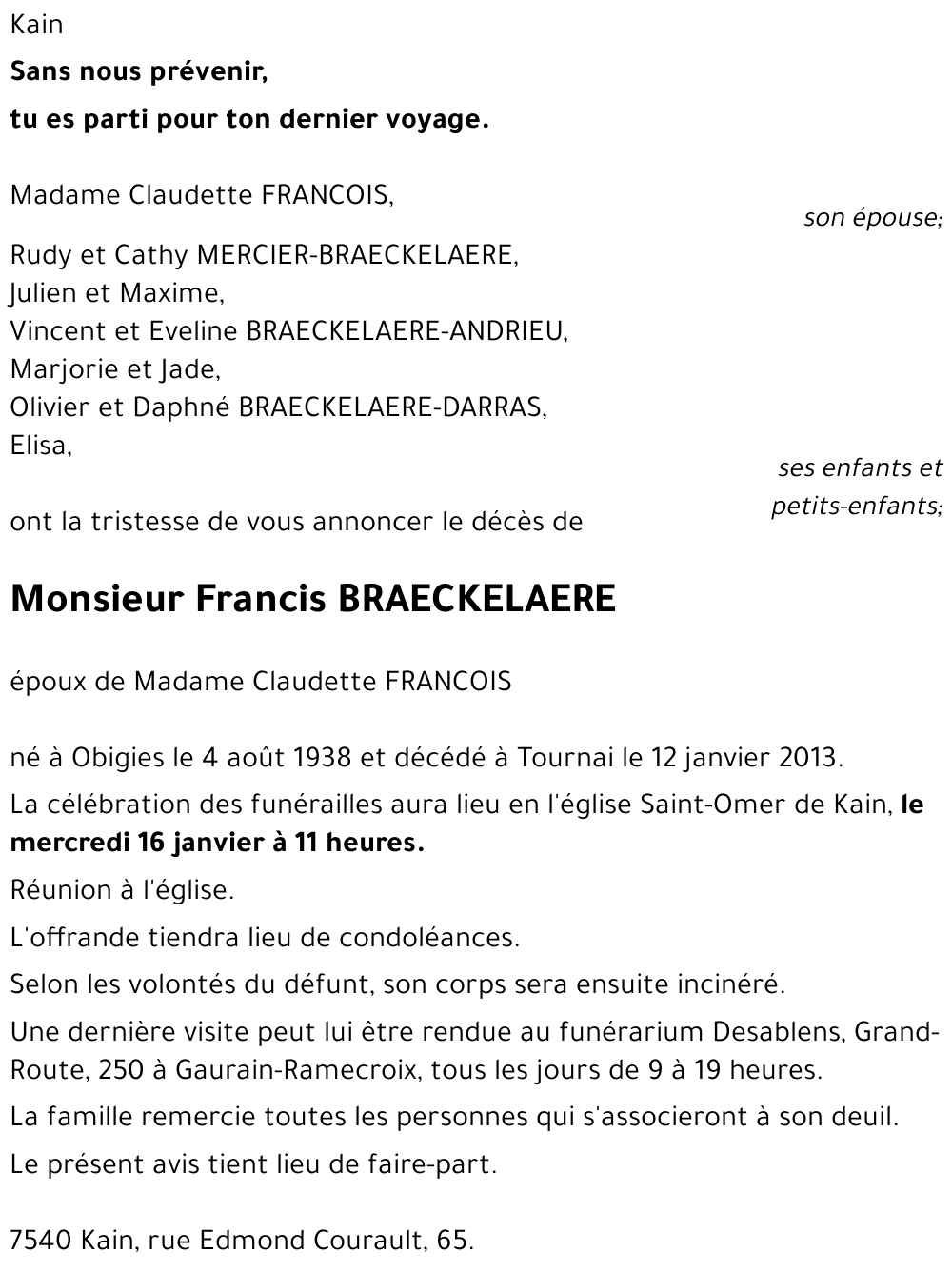 Francis BRAECKELAERE