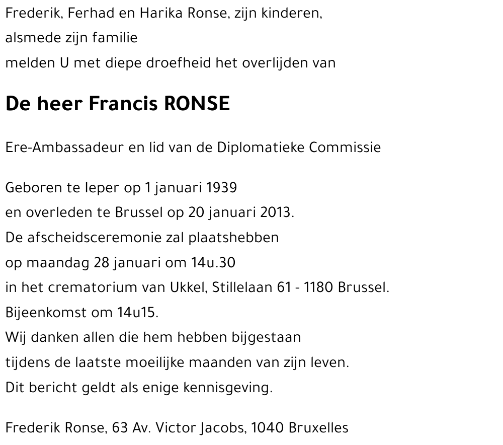 Francis RONSE