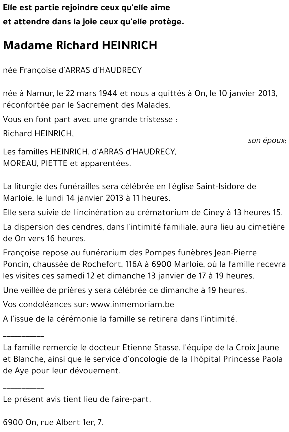 Françoise d'Arras d'Haudrecy