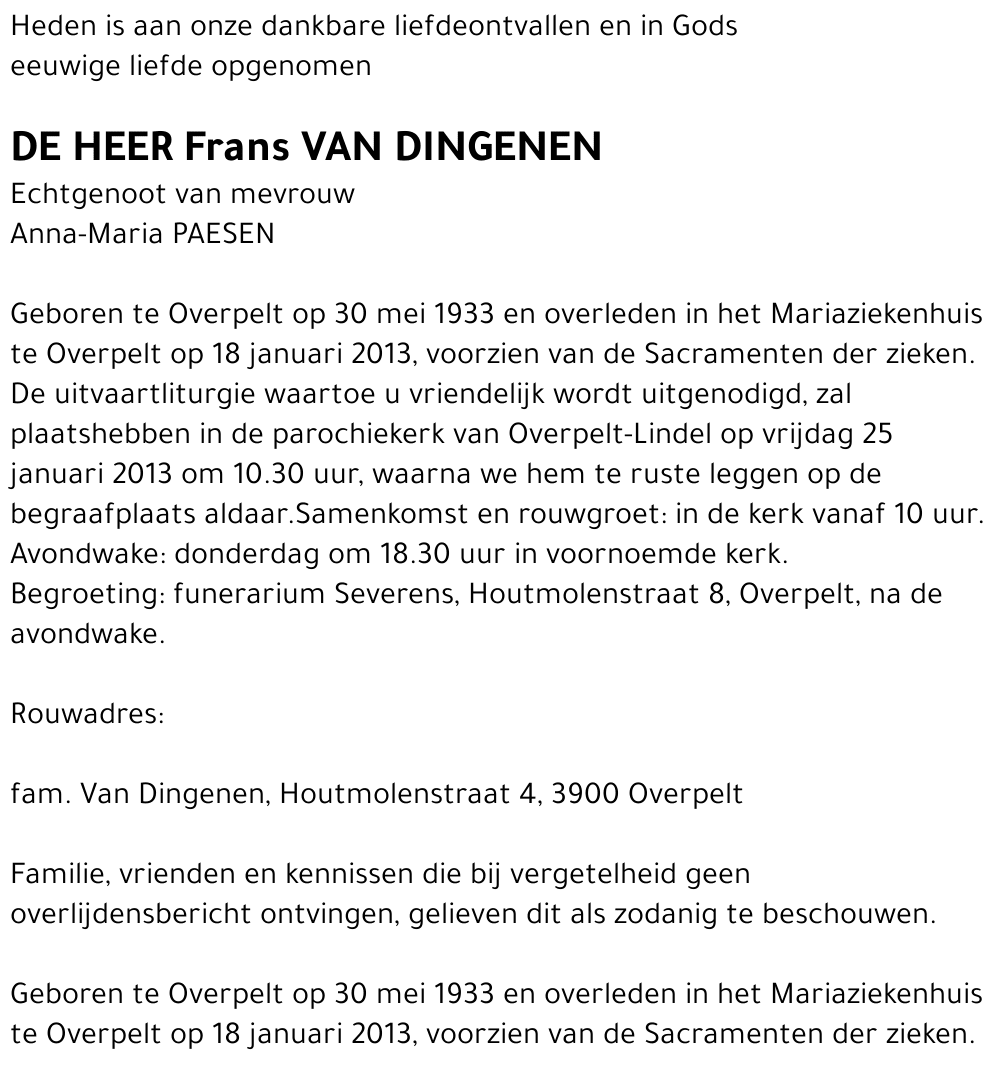 Frans Van Dingenen