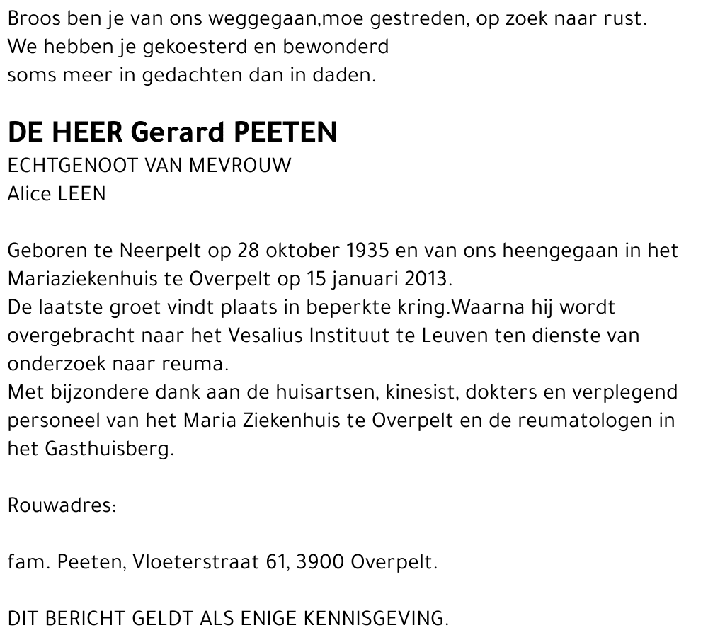 Gerard Peeten