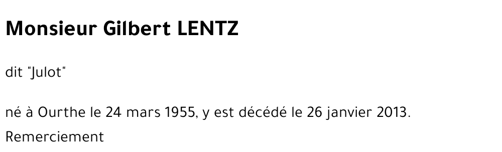 Gilbert (dit Julot) Lentz