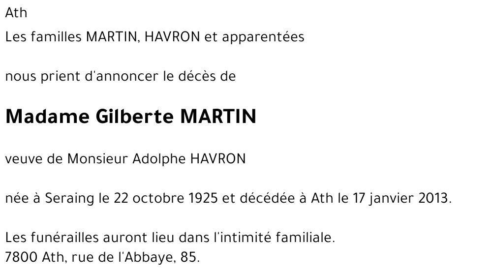 Gilberte MARTIN