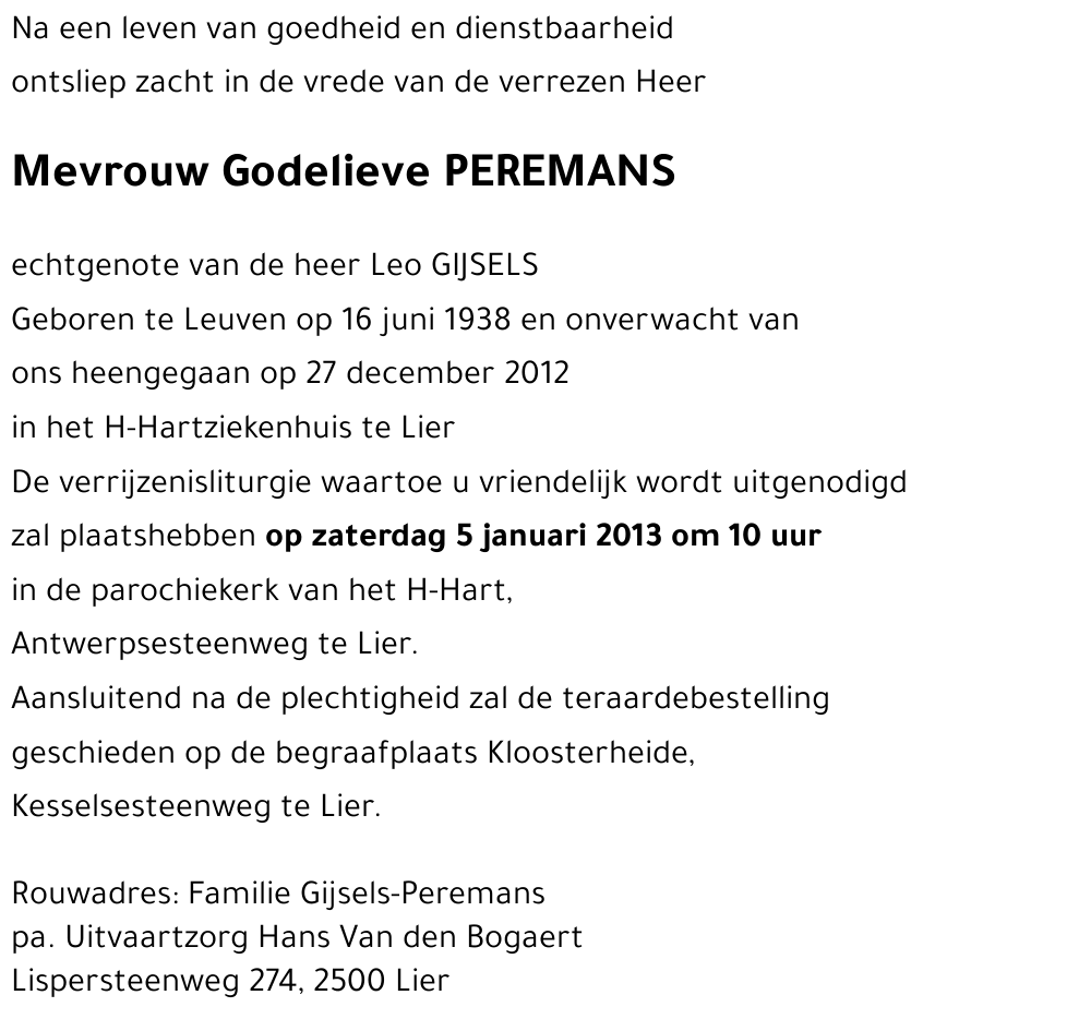 Godelieve PEREMANS