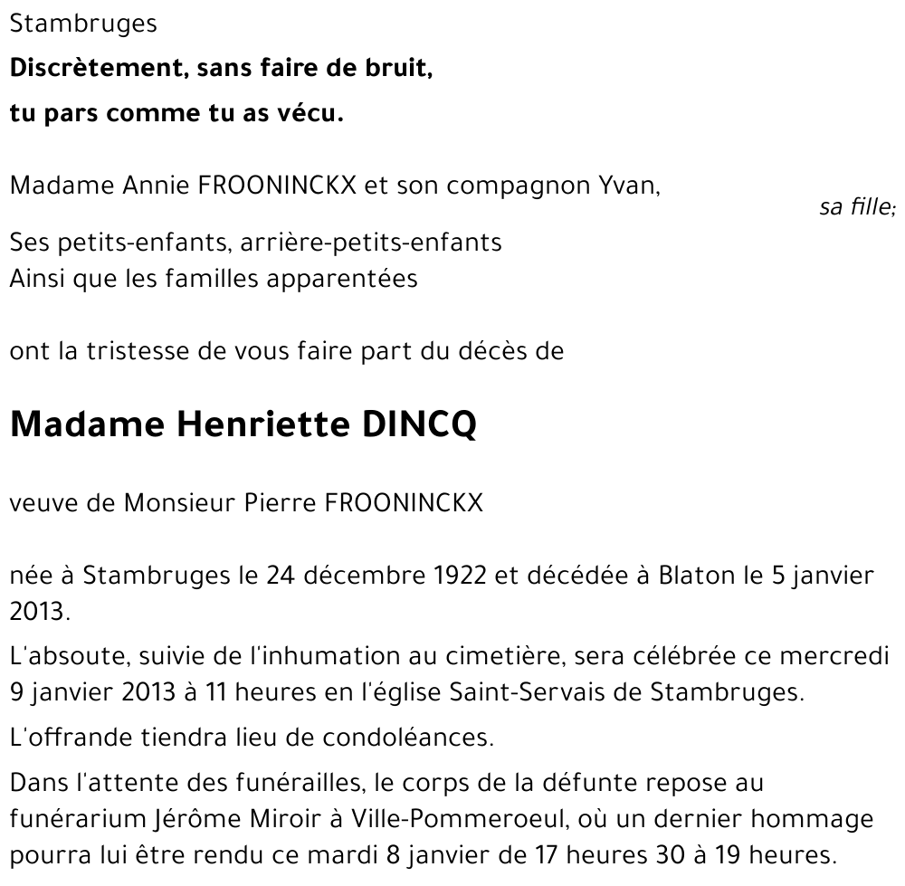 Henriette DINCQ
