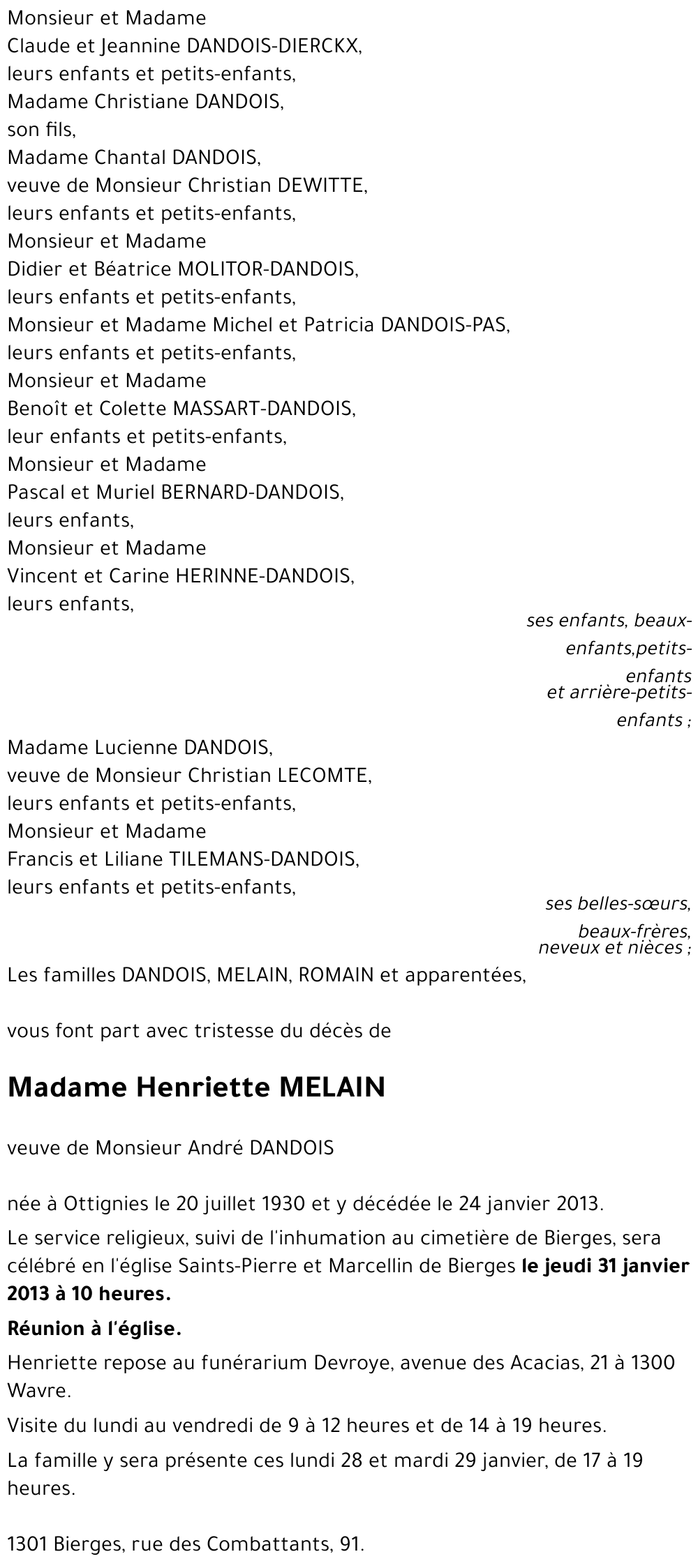 Henriette MELAIN