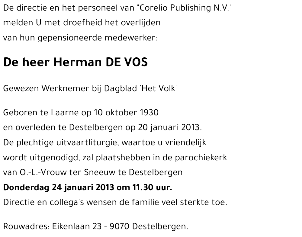Herman DE VOS