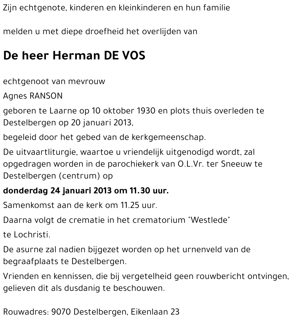 Herman DE VOS