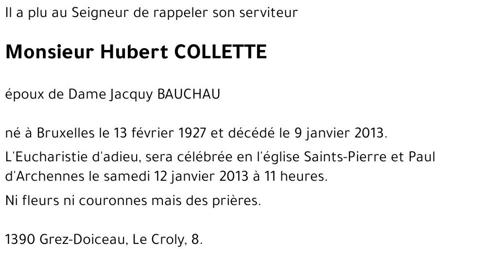 Hubert COLLETTE