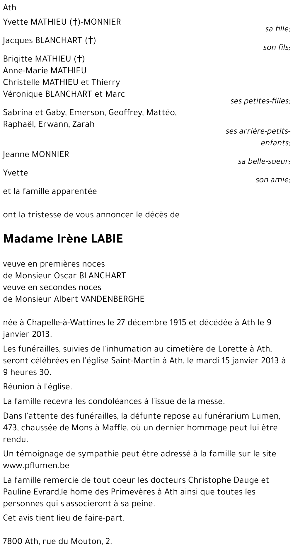 Irène LABIE