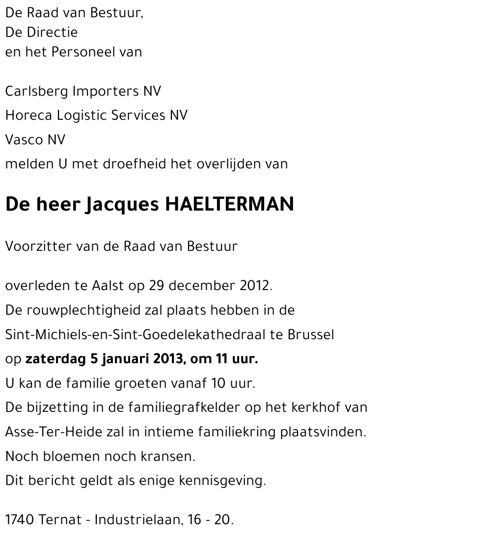 Jacques HAELTERMAN