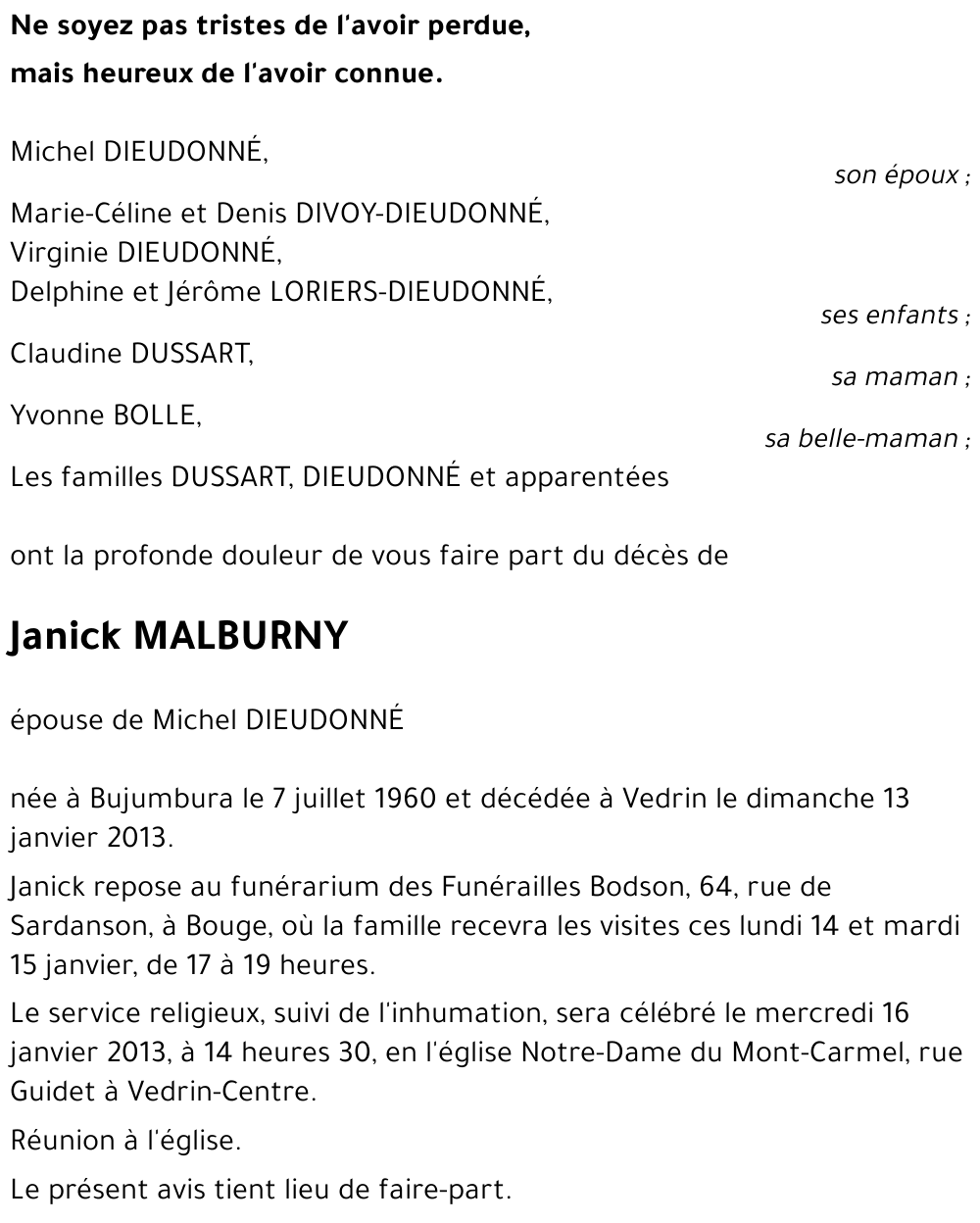 Janick MALBURNY