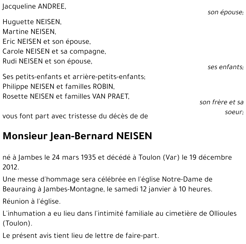 Jean-Bernard NEISEN