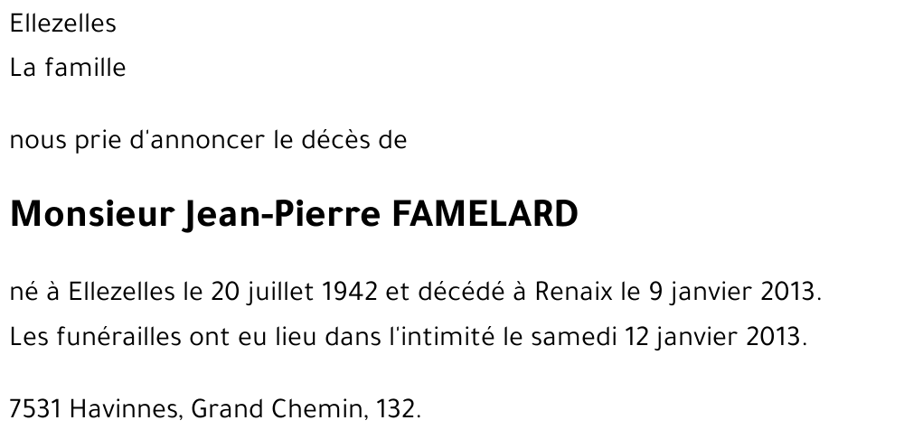 Jean-Pierre FAMELARD