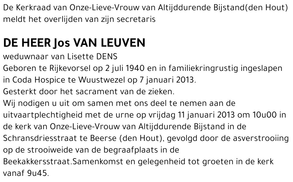 Jos Van Leuven