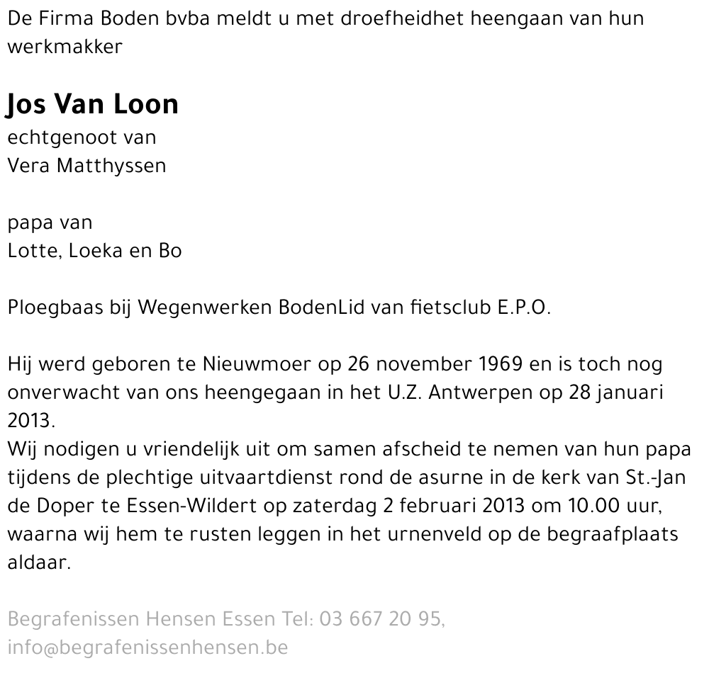 Jos Van Loon