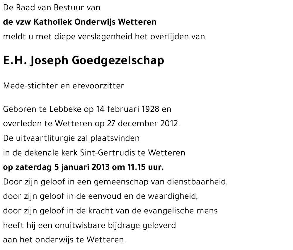 Joseph Goedgezelschap